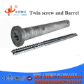 Parallel twin screw cylinder for plastic extruder